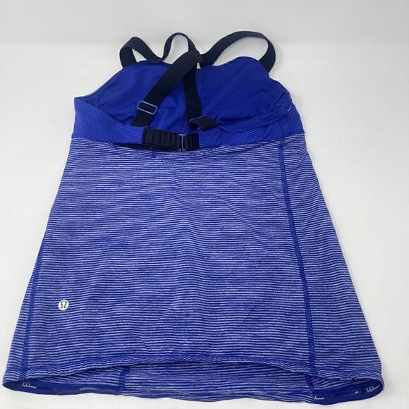 Lululemon Women's Blue Striped Sleeveless Tank Top Size 6 - Picture 6 of 7